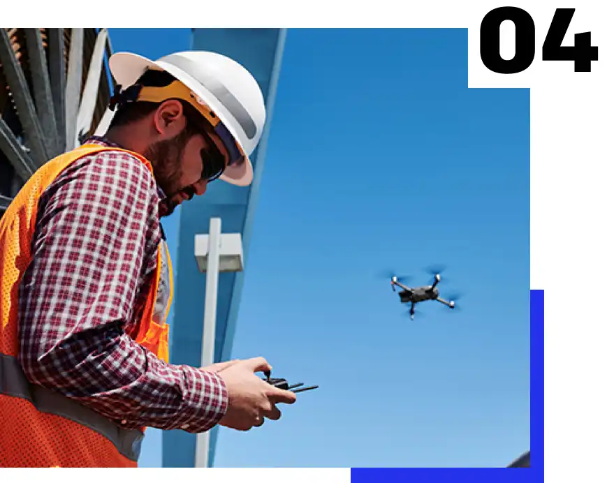 technology worker using drone